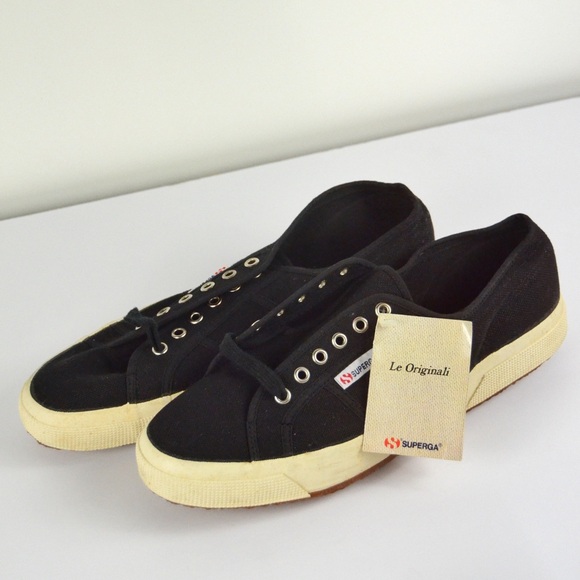 Superga Vintage Deadstock Black Canvas Sneakers